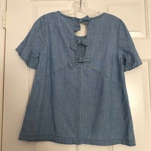 EUC Madewell Chambray Tie Back Top XS